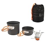 MATÉRIAU DE QUALITÉ ALIMENTAIRE : Cet ensemble de batterie de cuisine de camping adopte une conception anti-brûlure de qualité alimentaire, garantissant qu'il est inodore, durable et indéformable.Le matériau est doux, confortable et antidérapant, avec une résistance aux températures élevées pour éviter efficacement les brûlures, ce qui le rend sans danger pour la cuisson de tous les types de repas.