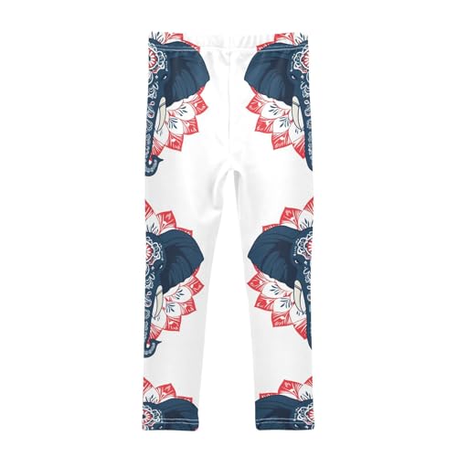 Elephant Mandala Floral Girls Casual Leggings for Kids Printed Long Pant Bottoms Stretch and Soft2