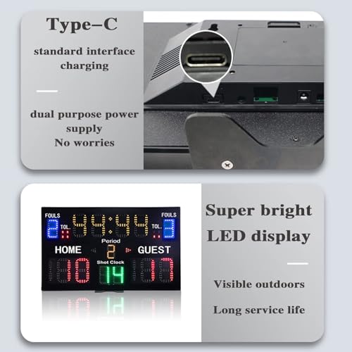 Marcador digital para baloncesto con control remoto y altavoz miniatura 4