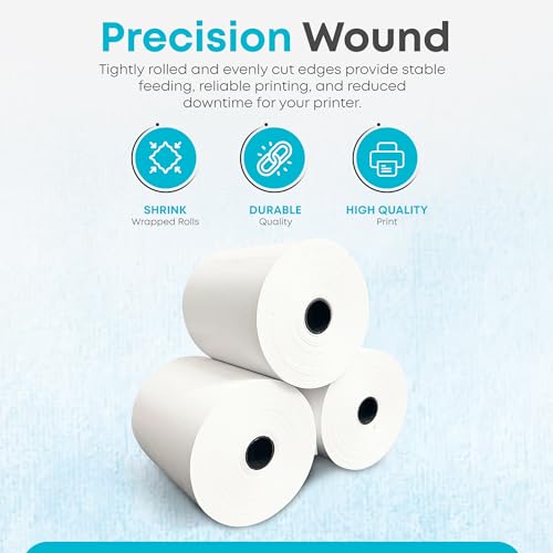 Image of (32 Rolls) Kitchen Printer Paper 3 inch x 150 Feet Receipt Paper Rolls