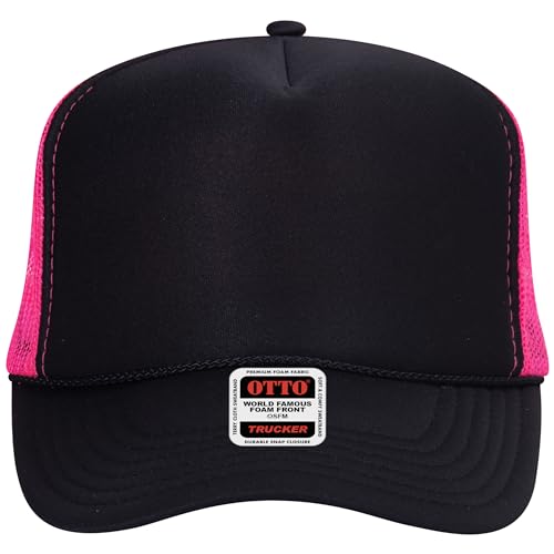 Image of OTTO Polyester Foam Front 5 Panel High Crown Mesh Back Trucker Hats in 97, Bulk, Wholesale