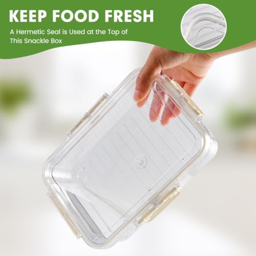 Image of 4-Compartment Spice Storage Container, Airtight Seasoning Box with Clear Lid & Locking Clips, Kitchen Condiment Organizer for Dried Herbs, Spices & Snacks