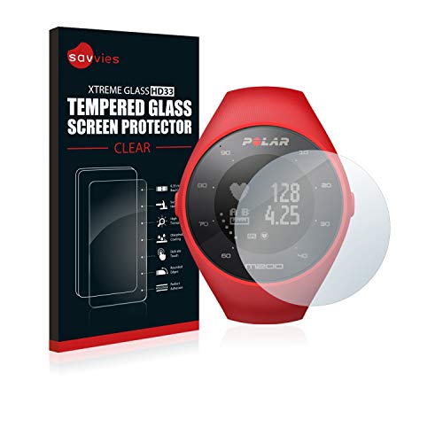 savvies Cristal Templado Compatible con Polar M200 Protector Pantalla Vidrio Proteccion 9H Pelicula Anti-Huellas