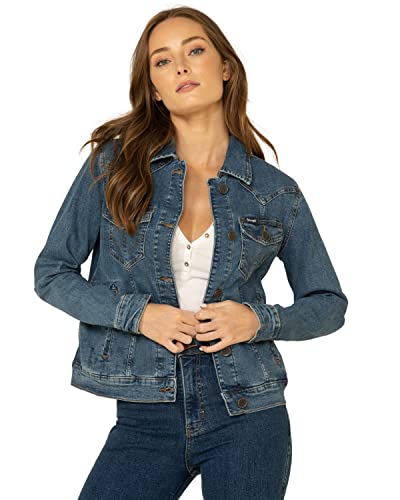 Wrangler Womens Retro Western Denim Jacket, Dark Denim, X-Large Us #TOP20