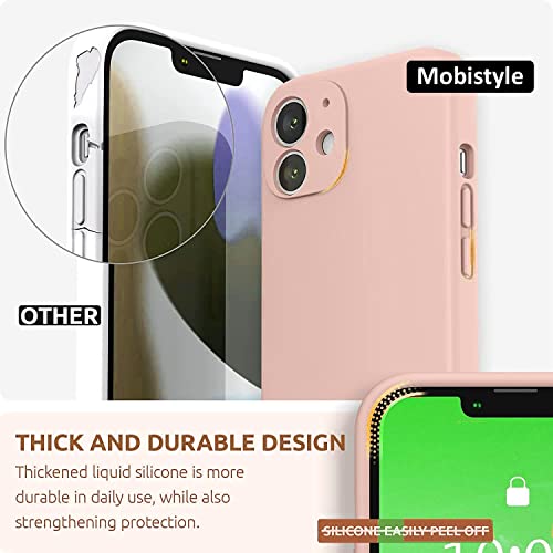 Image of mobistyle Designed for iPhone 11 Cover Soft Liquid Silicone Slim Protective Shockproof with Anti-Scratch Microfiber Lining Phone Back Cover Case (Pink)