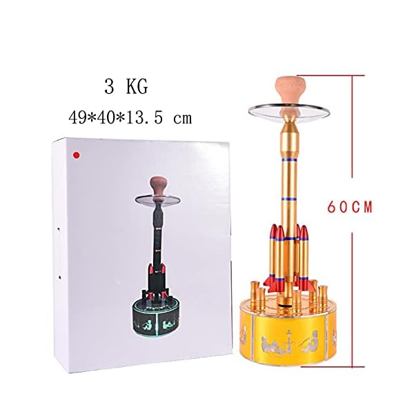 Hookah Set Acryl Hookah mit 6 Schlauch inklusive Diffusor Magische Fernbedienung LED-Licht Zigarette Stiel für… – Bild 5