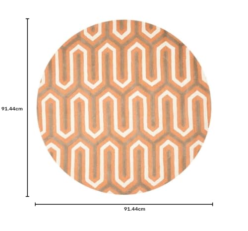 Image of Sifa Carpet Modern Round Area Rug - Hand-Tufted with 100% NZ Wool, Thick & Soft Circular Carpet for Living & Dining Room, Weight -6 Pund, Size-3x3 Feet (36x36 Inch Round)