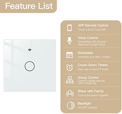 MoesGo ZigBee Smart Light Touch Switch, No Neutral Wire Required/N+L Wiring, Compatible with Smart Life App, Voice and Remote Control via Alexa and Google Home, Tuya ZigBee Hub Required, 1/2/3 Gang