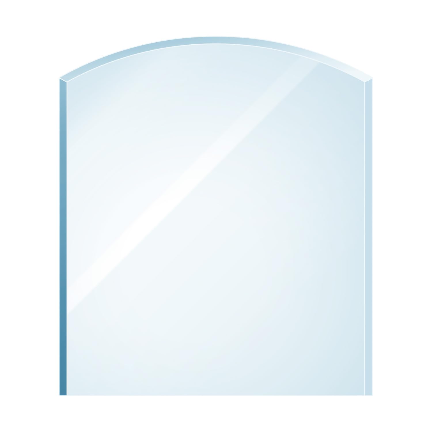 raik Kamin Glasplatte Zunge 100 x 120 cm ESG Sicherheitsglas transparent inkl. Facette Funkenschutz Bodenplatte für Kaminofen Holzofen Feuerstelle 1000 x 1200 mm