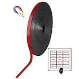 Magnetic Tape Roll, 120 ft x 1/5 Inch Magnet Tape for Whiteboard, Reusable Magnetic Whiteboard Borders & Dividers for Classroom, Office, Art (Red)