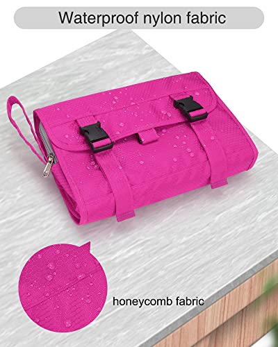 Relavel Travel Hanging Toiletry Bag For Women Men Large Capacity Makeup Bag Waterproof Cosmetic Storage Organizer Case For Bathroom Shower (Hot Pink) #TOP4