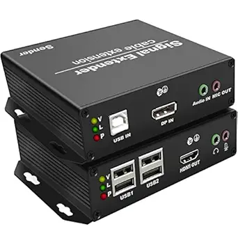 LornCeng 4K DP to HDMI KVM Extender Over Cat5e/6/7 up to 394ft
