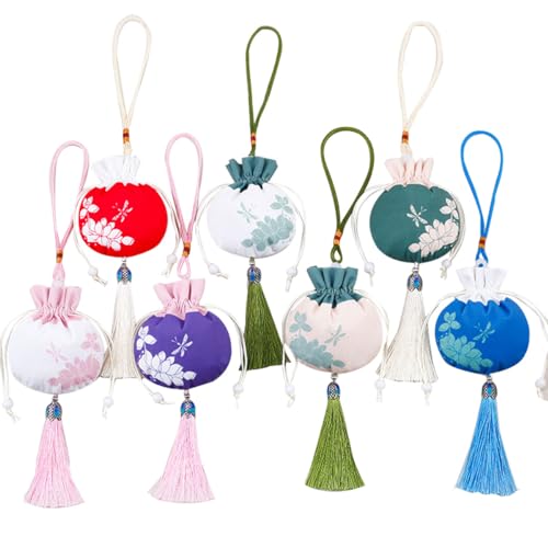 10 bolsas de sachet chinas de brocado con cordón miniatura 1