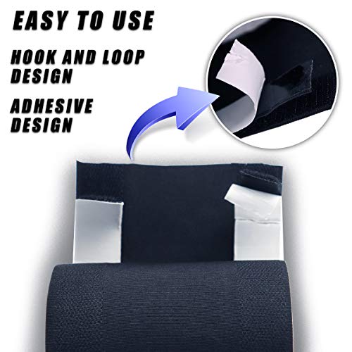 Cubierta de cable negra para piso con cinta adhesiva para cualquier superficie de piso, protector de cable para piso, tira de sujeción para mantener los cables en su lugar, para cables de alimentación, cable coaxial y línea telefónica miniatura 2