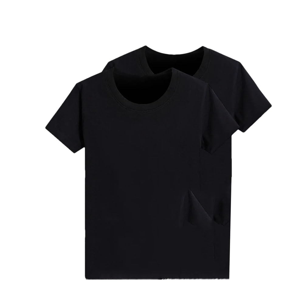 Camisetas unisex de algodón, paquete de 3 unidades, básicas, de verano, de manga corta, cuello redondo, color liso, para hombres y mujeres