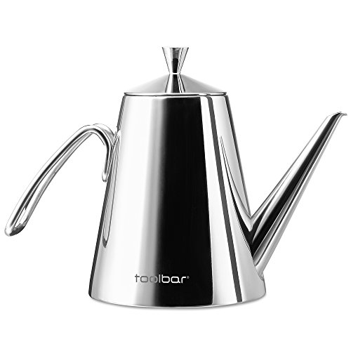Stainless Steel Olive Oil Can Drizzler Cruet / Bottle / Dispenser with Drip-Free Spout, 0.5 Quart, Metier Atelier Toolbar Series