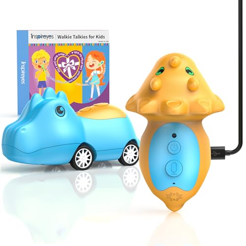 Inspireyes Walkie-Talkies Dinosaurio para Niños, Recargables, Desde 3 Años, Juguete para Interior y Exterior, Regalo de Cumpleaños o Navidad, Set de 2