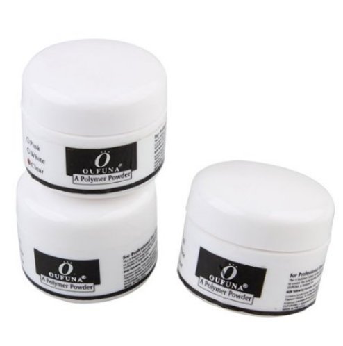WM KING 3 Crystal Acrylic Powder For Nail Art White/Pink/Clear