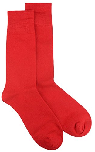 3 Pair of Biagio Solid RED Color Men's COTTON Dress SOCKS
