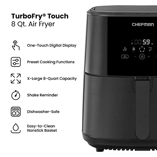 image for Chefman TurboFry Touch Air Fryer, 8-Quart Family Size, One-Touch Digit