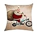 Produktbild Dream Room Kissenbezug Weihnachten 45x45 cm Kissenbezüge Baumwolle Leinen Weihnachtsmann Drucken Kissen Weihnachten Sofa Kissenbezüge Auto Home Taille Sofakissenbezug