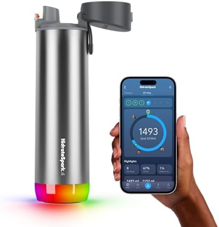 Hidrate Spark PRO Smart Water Bottle 21oz Brushed Steel | Tracks ...