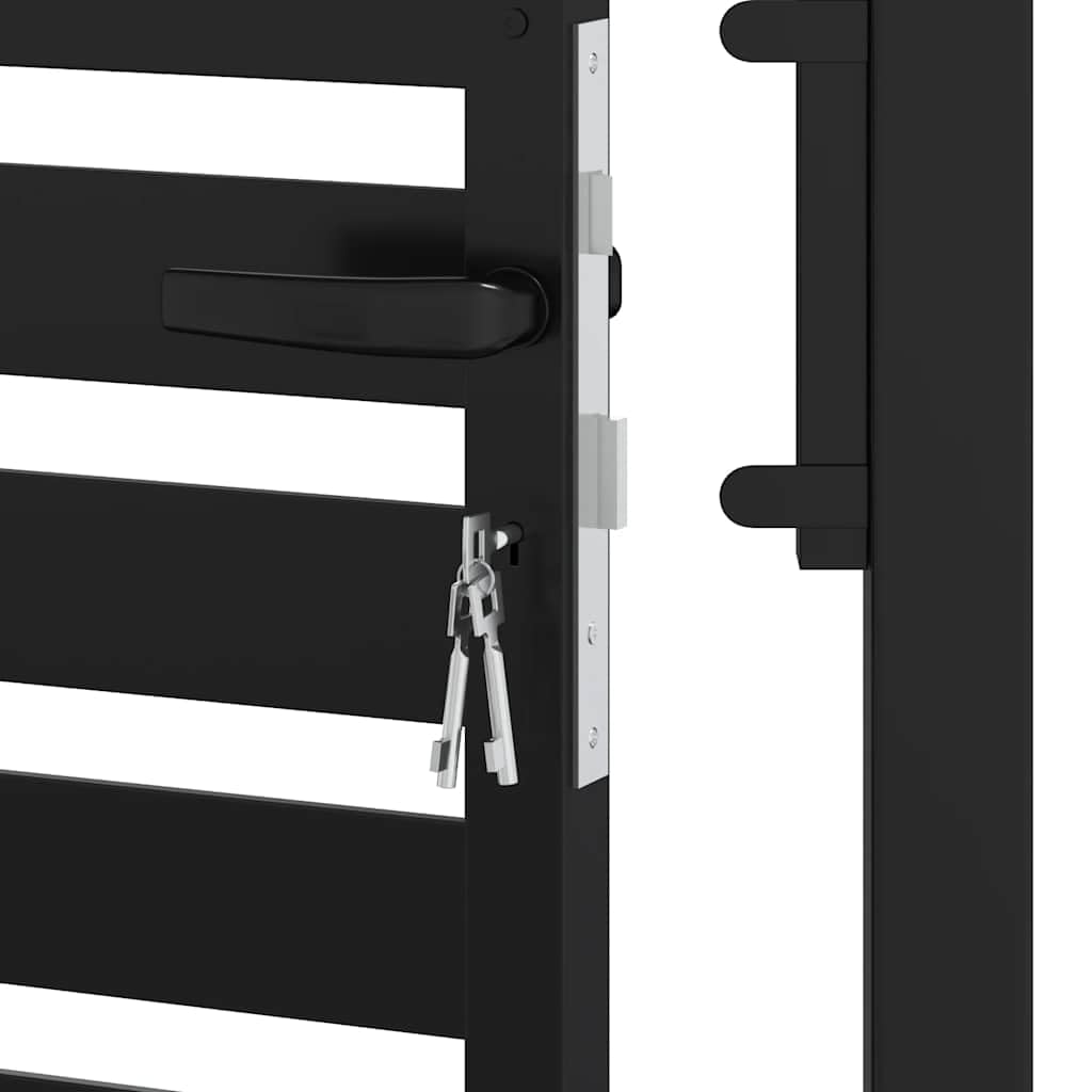 vidaXL Puerta de jardín con Cerradura de Aluminio Negra 100x120 cm