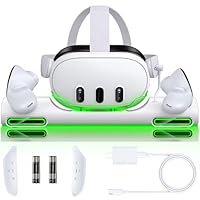 Charger Station for Meta Quest 3 – Fast Magnetic Charging Station Compatible with Oculus Quest 3 VR Headset & Controllers | Includes 2 Rechargeable Batteries, 20W USB-C Adapter & Cable ps3 Charger