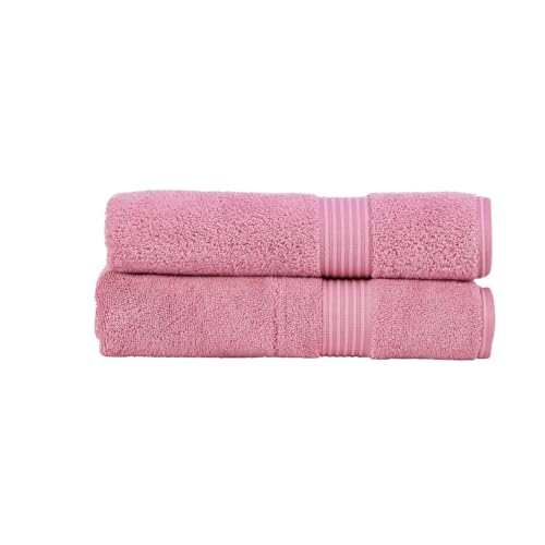 Christy Supreme Hygro 2 Bath Towels Set | Blush Pink | 100% Luxury Supima Cotton | Ultra Soft | Super Absorbent | 650GSM | Plush and Long Lasting