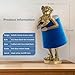 Crestview Collection Monkey Table Lamp – Cute Gold Resin Animal Lamp, Retro Rustic Art Deco Farmhouse Desk Lamp with Blue Velvet Shade for Bedroom, Living Room, Bedside, Nightstand or Small Space