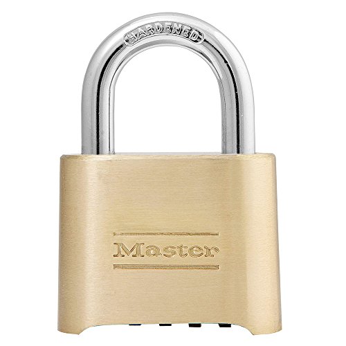 Image of Master Lock Brass Combination Padlock for Indoor and Outdoor use with Resettable Combination for Gym Locker, Gate, Fence, or Shed Lock, 175D (Pack of 2)