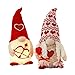 2 PCS Saint Valentin GNOME Valentine en Peluche Poupée sans Visage avec Lumière Saint Valentin Cupidon Amour sans Visage Poupée Ornement Amant Cadeaux