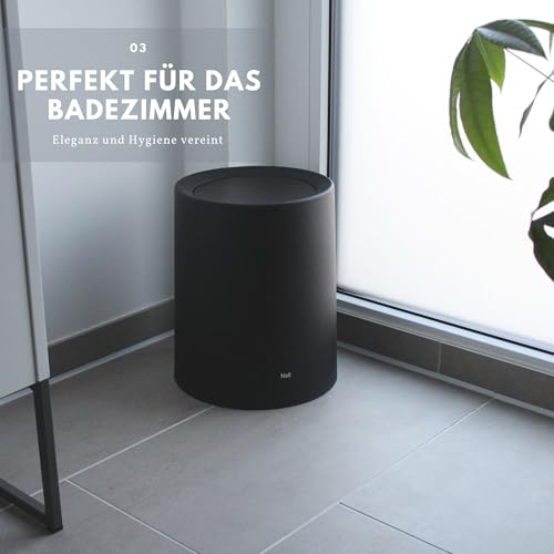 Detaillierter Blick auf den entnehmbaren Metall-Inneneimer des Nell Büro-Mülleimers