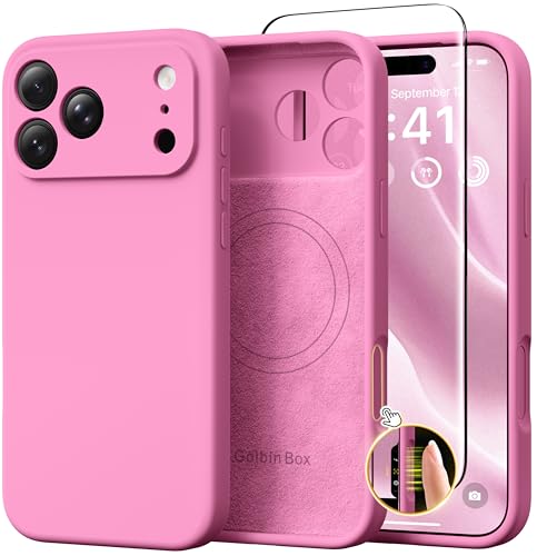 Image of GolbinBox Magnetic for iPhone 17 Pro Case, Silicone Cover, Peach Pink