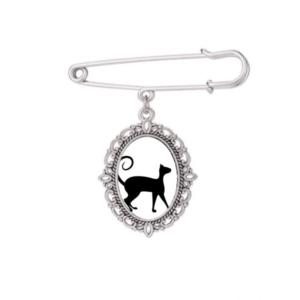 Broche chat noir de haute finition en taille M émaillée - 5