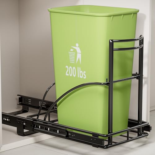 Under Sink Pull-Out Trash Can, Steel Frame, Fits 7-13 Gal