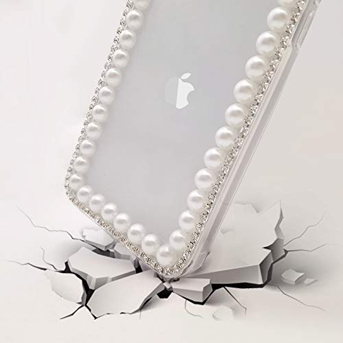 Guppy For Iphone 14 Pro Max Women Girls Bling Diamond Pearl Case Luxury Glitter Handmade Rhinestones Soft Silicone Rubber Sparkly Shiny Protective Cover Case For Iphone 14 Pro Max 6.7" Clear #TOP4
