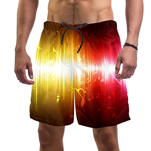 Maillots de bain hommes séchage rapide short de plage notes musique