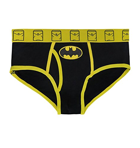 SuperHeroStuff Batman Costume Logo Men's Underwear Briefs- Small (28-30) Black
