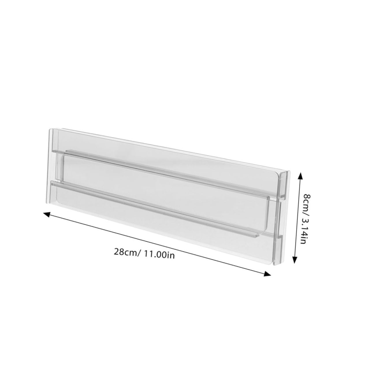 GLEAVI Divisore per Cassetti Regolabile 8 Pezzi in Ps per Armadi | Trasparente Bianco, 27, 5-52cm, Installazione Semplice, per Biancheria e Calze
