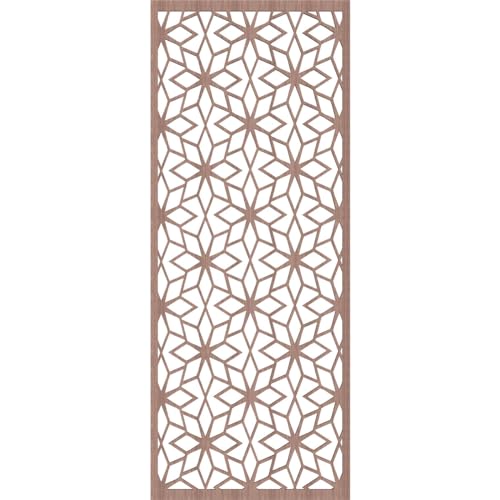 Image of 19 3 /8 inchW x 49 3 /8 inchH x 3 /8 inchT Lake Decorative Fretwork Wood Wall Panels, Walnut