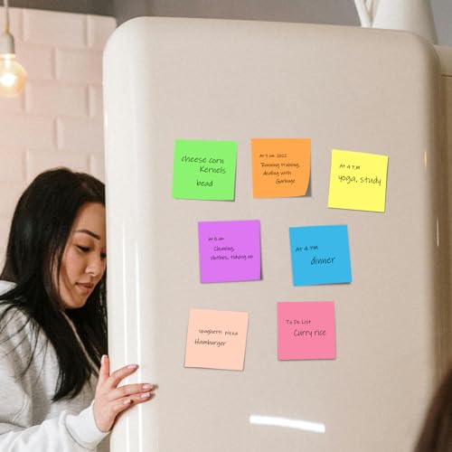 Sticky Notes 3x3 Inches 8 Pads Self-Stick Notes Pads Bright Colors Super Adhesive Sticky Notes Easy to Post for Office Home School Notebook 82 Sheets/pad image 8