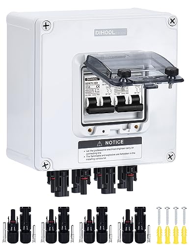 DC Trennschalter PV Anlage DC12V-DC400V 2 String 2 polig 30A IP67 Wasserdichtes Solar Leitungsschutzschalter Sicherungsautomat (2 in 2 out)