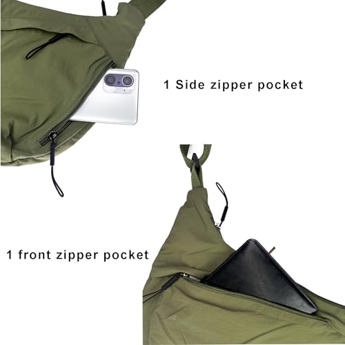Image of Crescent Crossbody Bags for Women Nylon Travel Luna Hobo Bag Dumpling Purse