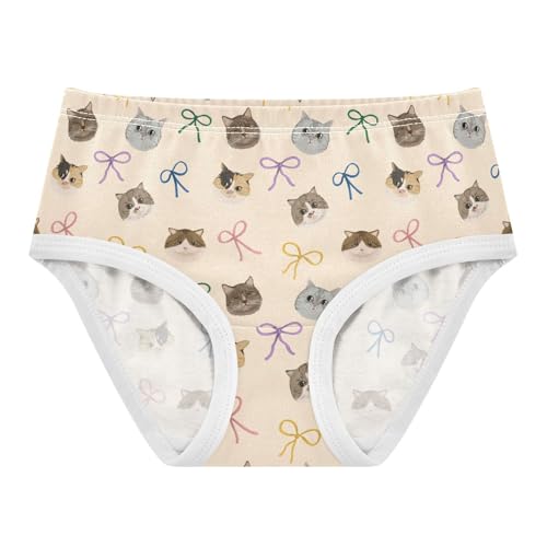 Girls' Underwear Ribbon Cat Cotton Stretch Comfort Toddler Panties