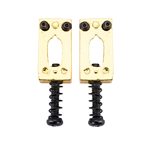 Musiclily Pro 10.8mm Modern Style Saddles for Import Strat Tele Style Electric Guitar Wilkinson M Series Bridge, Gold (Set of 2) - Image 3