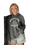 Blue 84 Women's Standard NCAA Officially Licensed Hooded Sweatshirt Burnout Vintage Scholar, Team Color