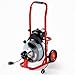 Albott 100 FT x 1/2 inch Electric Drain Cleaner Machine with Auto-Feed & 10 Cutters, Sewer Snake Auger for 1–4 Inch Pipes, Foot Switch & Wheels, Ideal for Home & Commercial Use, Grey/Red