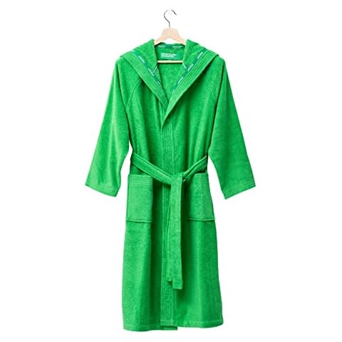 Albornoz de Algodón con Capucha Verde Benetton Cover