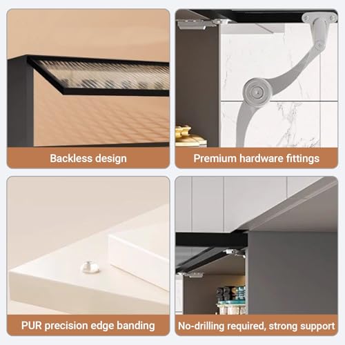 Armario de pared con sensor de luz inteligente y puerta elevable 7